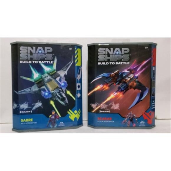 SNAP SHIPS Sabre Xf-23 & Scarab KLAW Interceptor Build to Battle 3 Builds In 1 - Picture 2 of 6